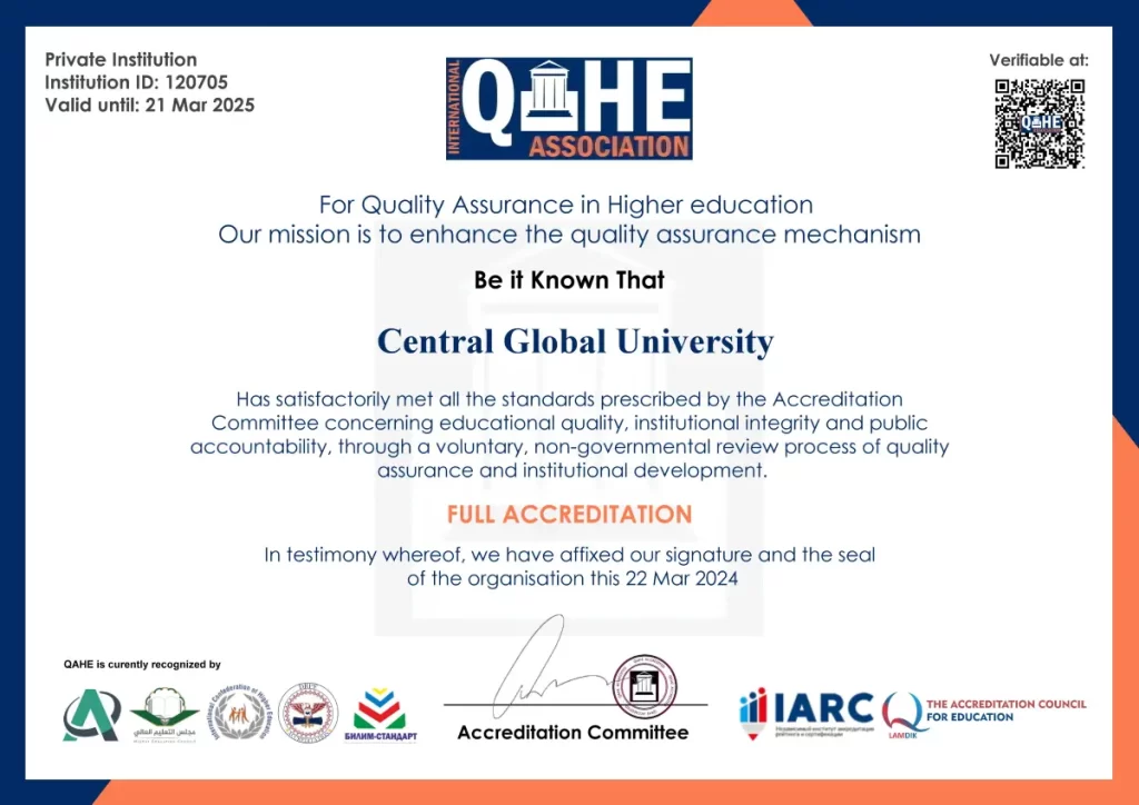 CGU - QAHE Accreditation certificate 24-25